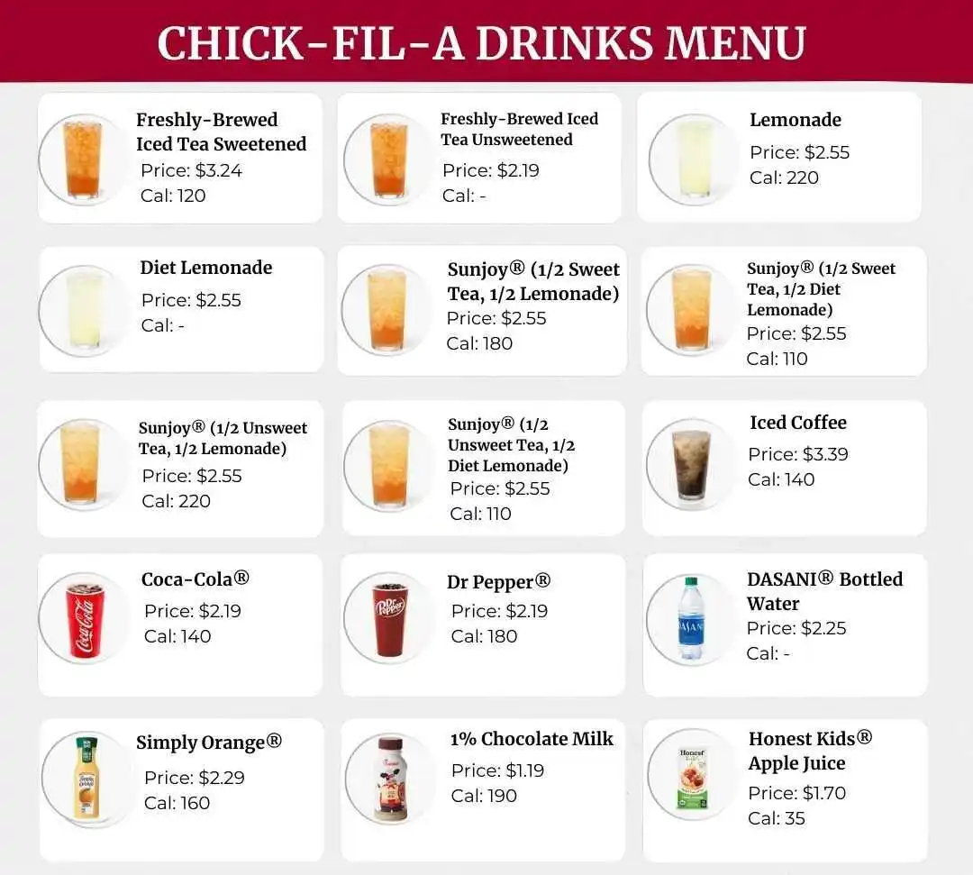 Chick-fil-A Drinks Menu