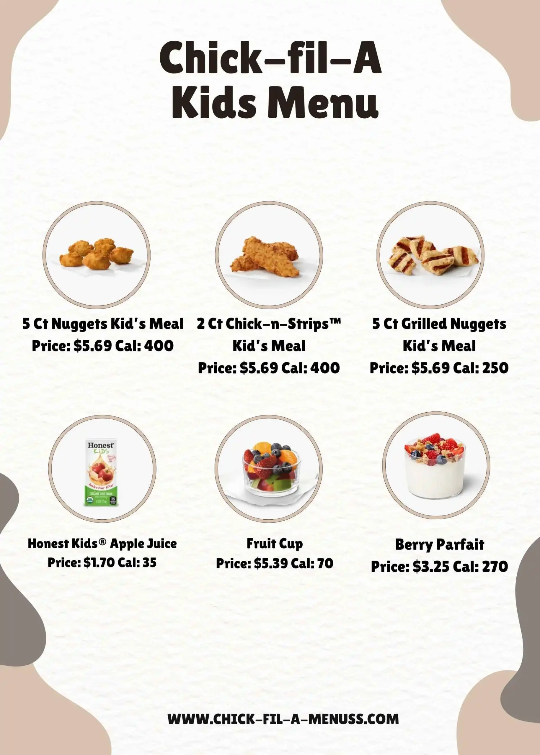 Chick-fil-A Kids Menu